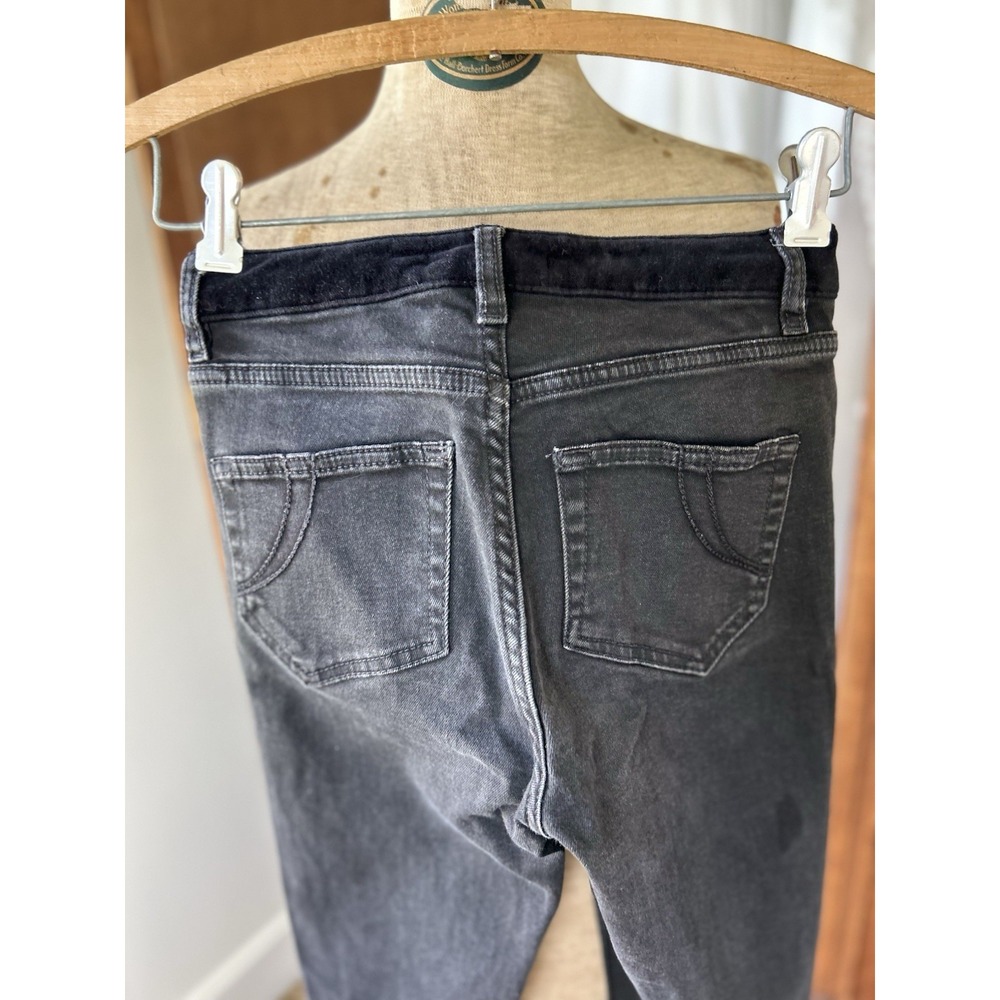 Maje Black Wash High Rise Skinny Jeans Velvet Waist Stretch Size 24 - Picture 4 of 8